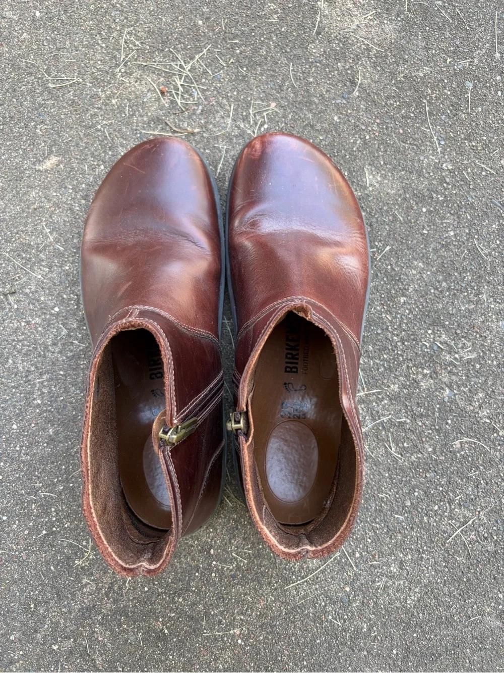 Birkenstock Bennington Brown Leather Side Zip Ankle Boots Women’s Size 39 8-8.5